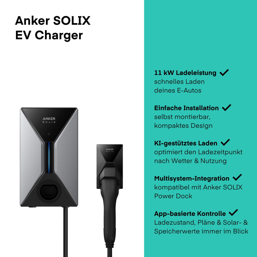Anker SOLIX V1 Smart EV Charger 11 kW (Kabel)