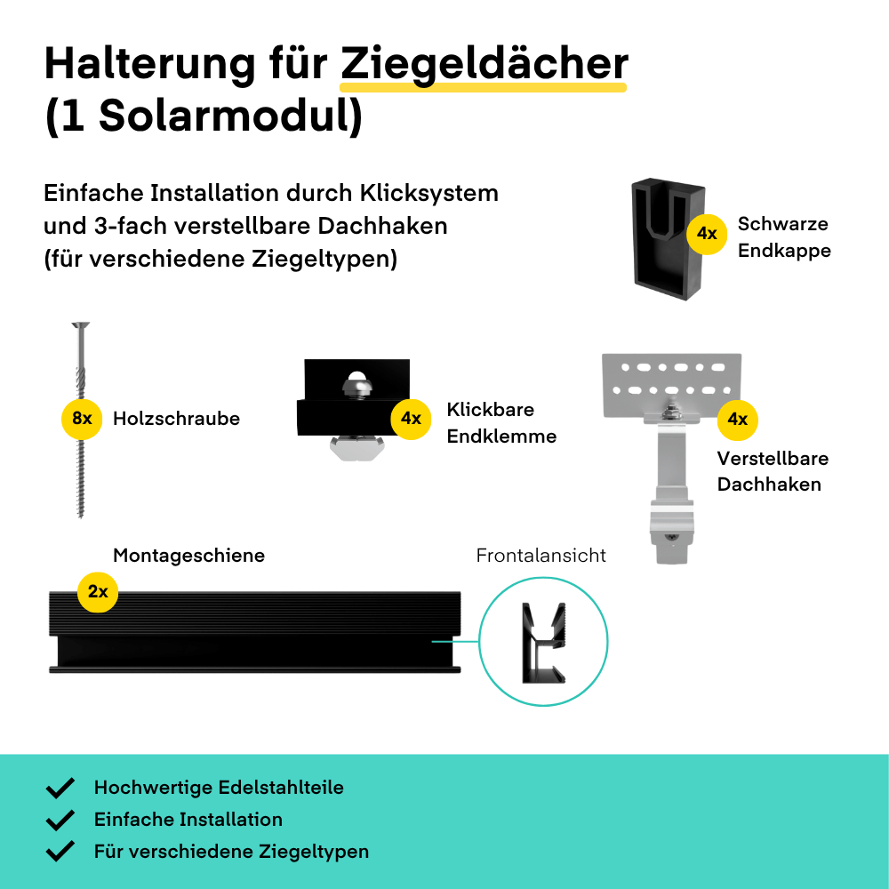 Yuma Roof (500+) Ziegeldach Bifazial