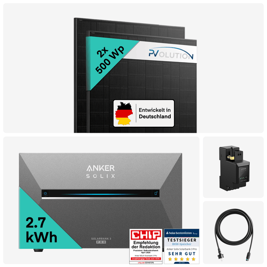 Yuma x Anker -  1000W Balkonkraftwerk mit SOLIX Solarbank 3 PRO