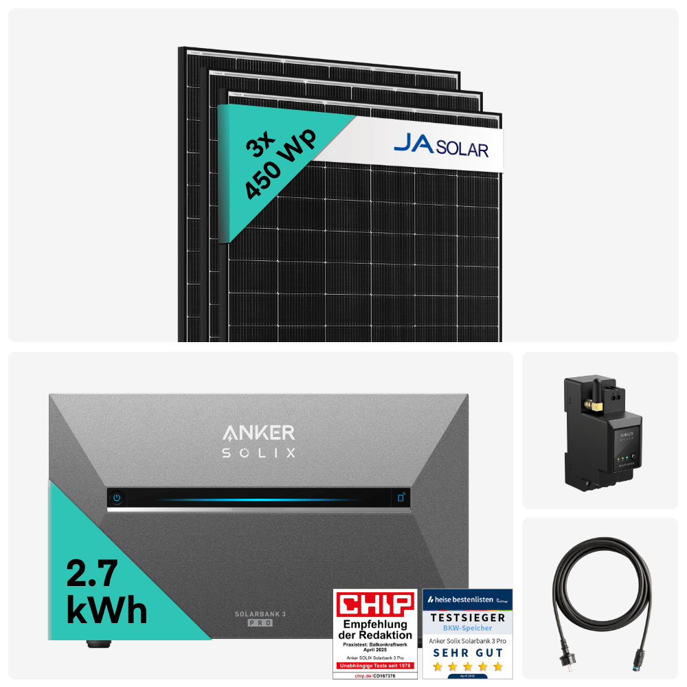 Yuma x Anker - 1350 W Balkonkraftwerk mit SOLIX Solarbank 3 PRO