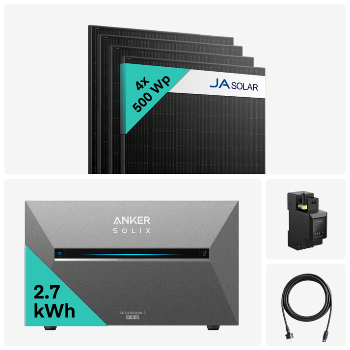 Yuma 2000W Balkonkraftwerk Komplettset mit Anker Solix 3 Pro