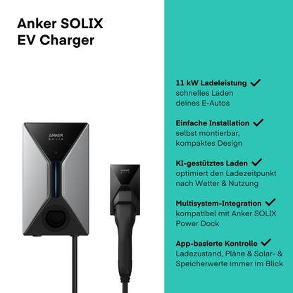 Anker SOLIX V1 Smart EV Charger 11 kW (Kabel)