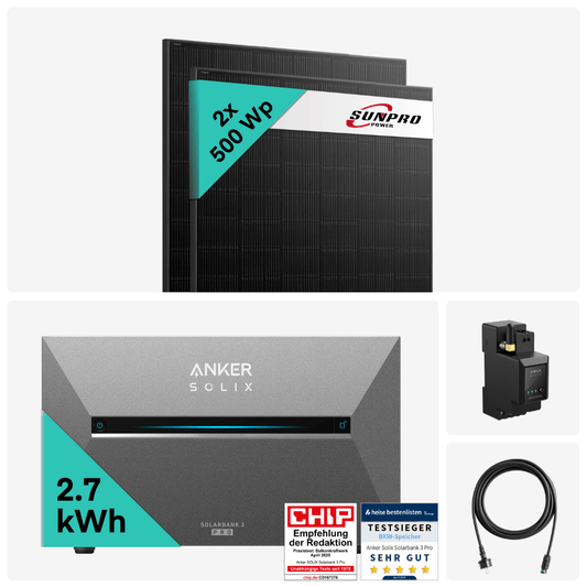 Yuma x Anker -  1000W Balkonkraftwerk mit SOLIX Solarbank 3 PRO