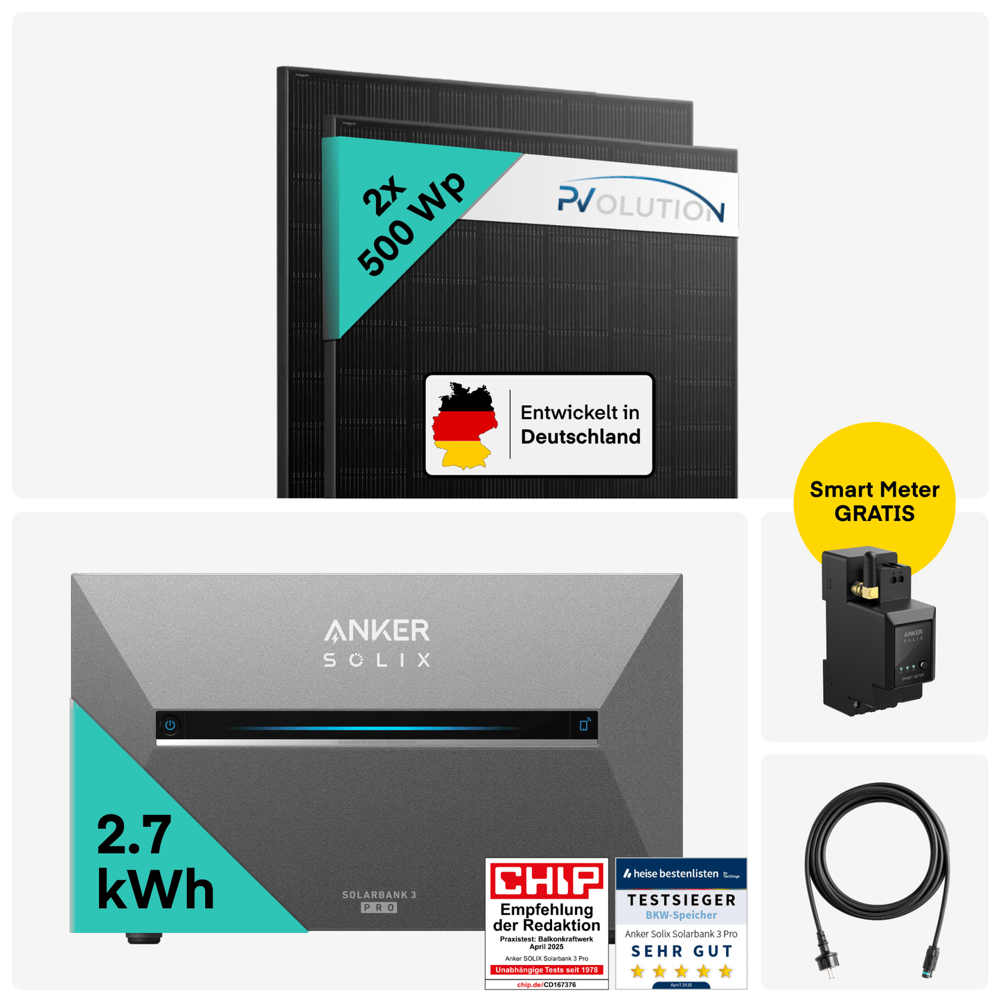 Yuma x Anker -  1000W Balkonkraftwerk mit SOLIX Solarbank 3 PRO