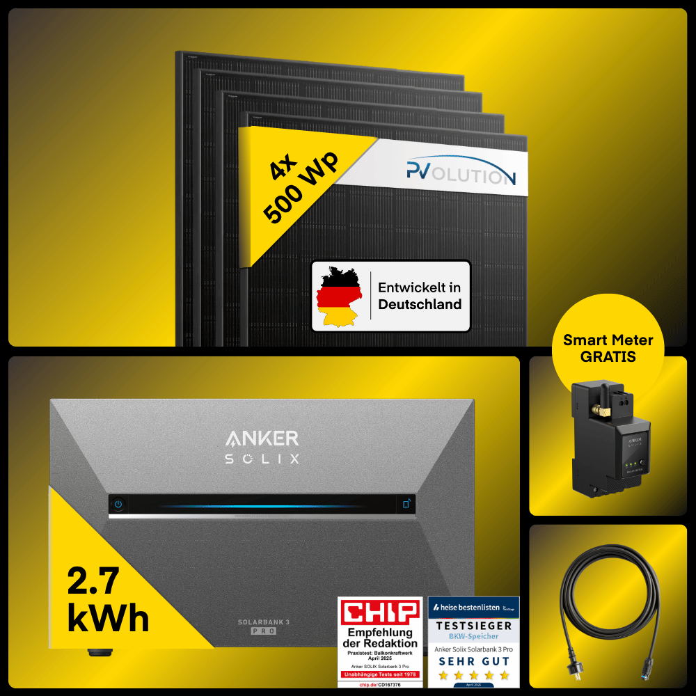 Yuma x Anker -  2000W Balkonkraftwerk mit SOLIX Solarbank 3 PRO