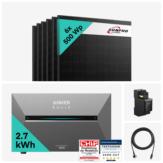 Yuma x Anker - 3000W Solaranlage mit SOLIX Solarbank 3 PRO