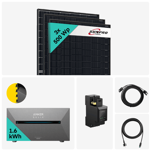 Yuma 2000W Balkonkraftwerk mit Anker Solix Solarbank 2 Pro Speicher