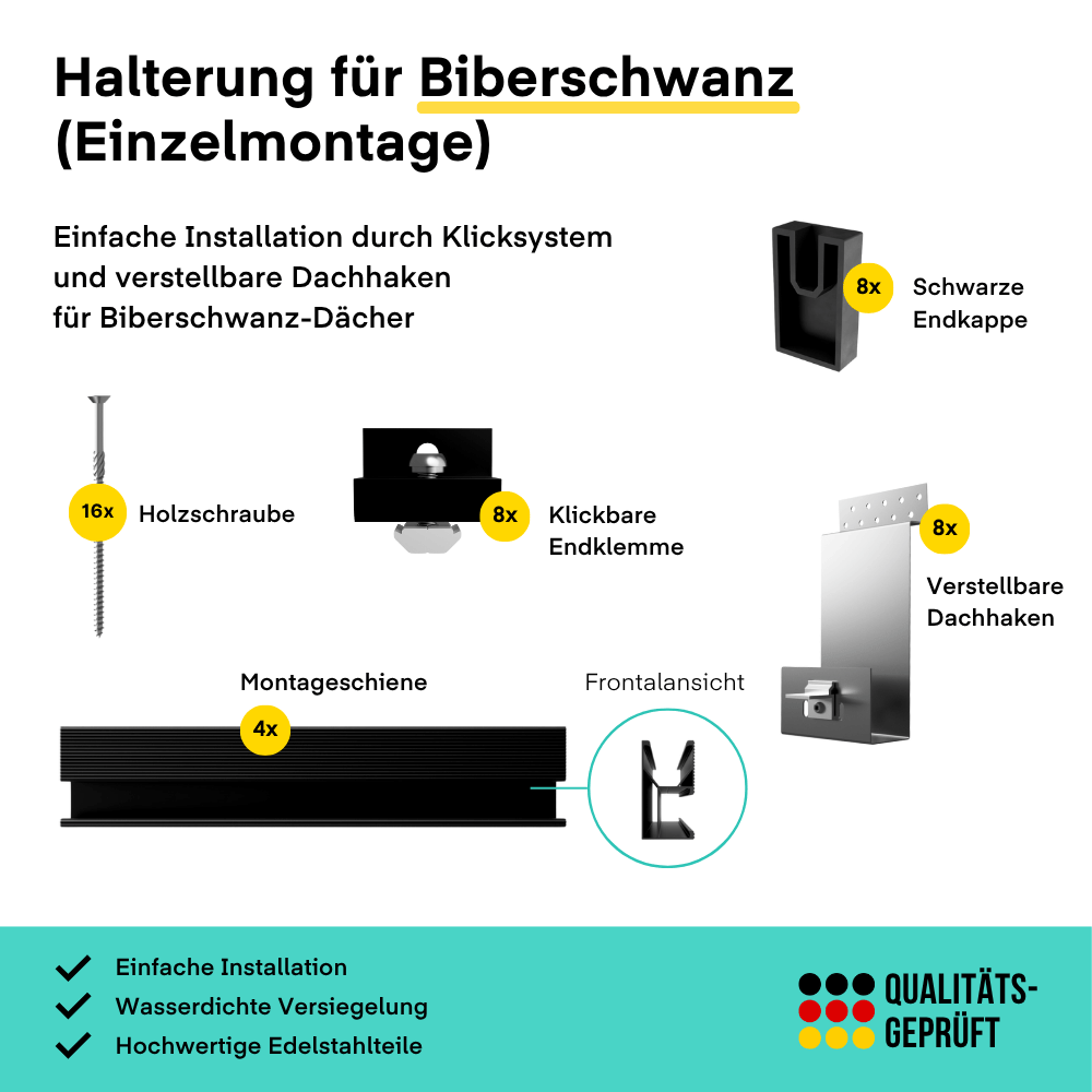 Yuma Roof (900+) Biberschwanz-Dach Einzelmontage