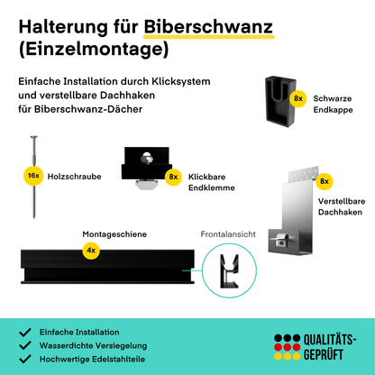 Yuma Roof (900+) Biberschwanz-Dach Einzelmontage