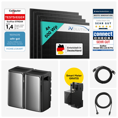 Yuma x EcoFlow - 2000W Balkonkraftwerk mit STREAM Ultra inkl. AC Pro