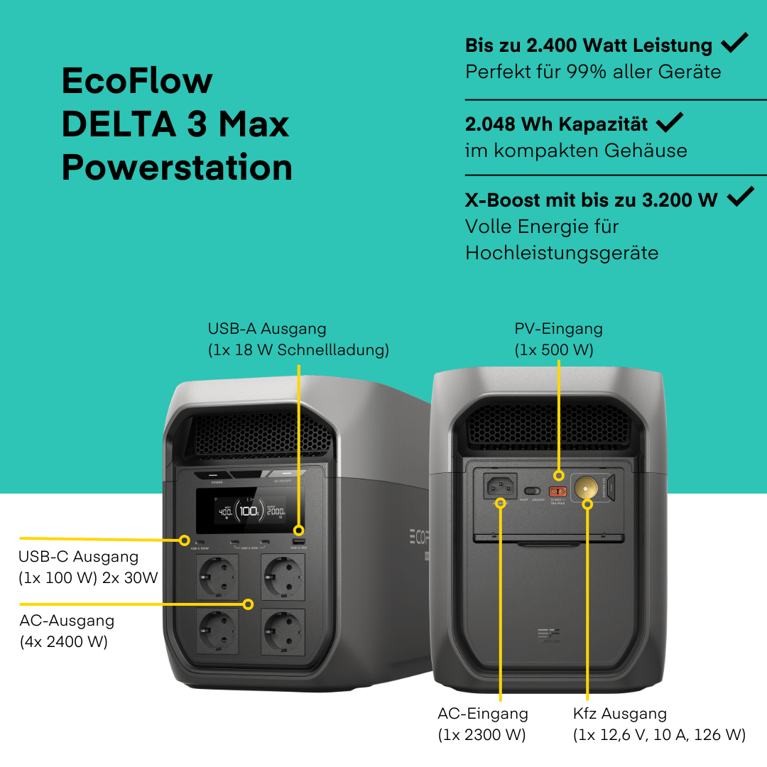 EcoFlow DELTA 3 Max Tragbare Powerstation