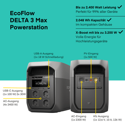 EcoFlow DELTA 3 Max Tragbare Powerstation