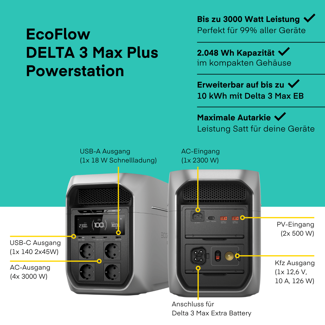 EcoFlow DELTA 3 Max Plus Tragbare Powerstation