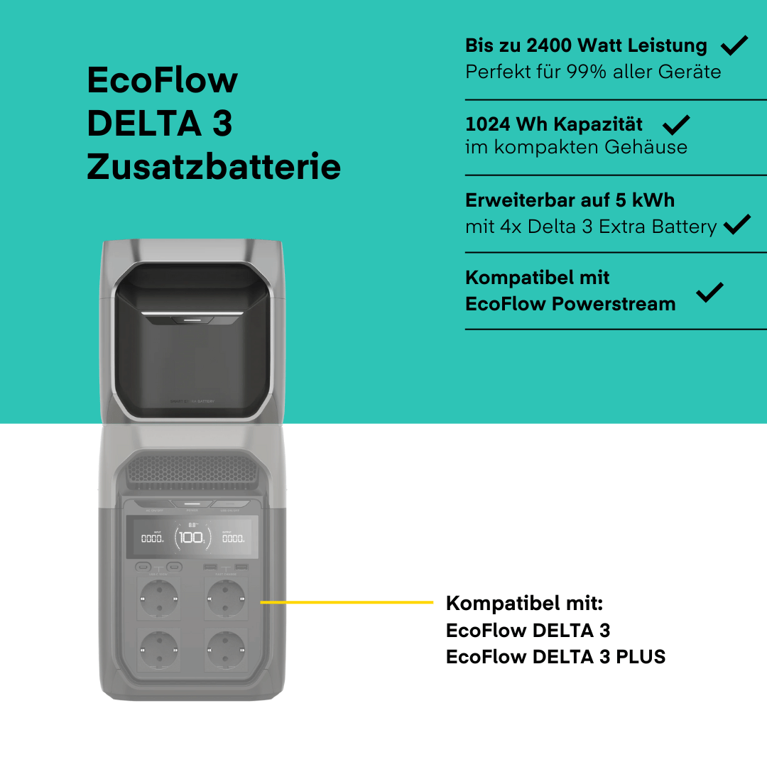 EcoFlow DELTA 3 Intelligente Zusatzbatterie