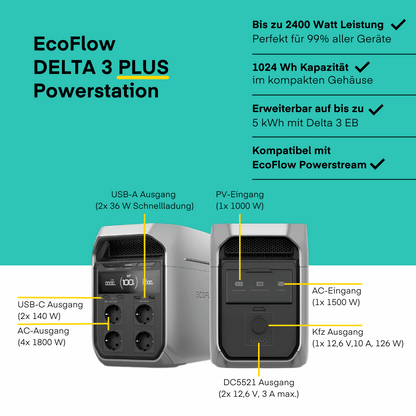 EcoFlow DELTA 3 Plus Tragbare Powerstation