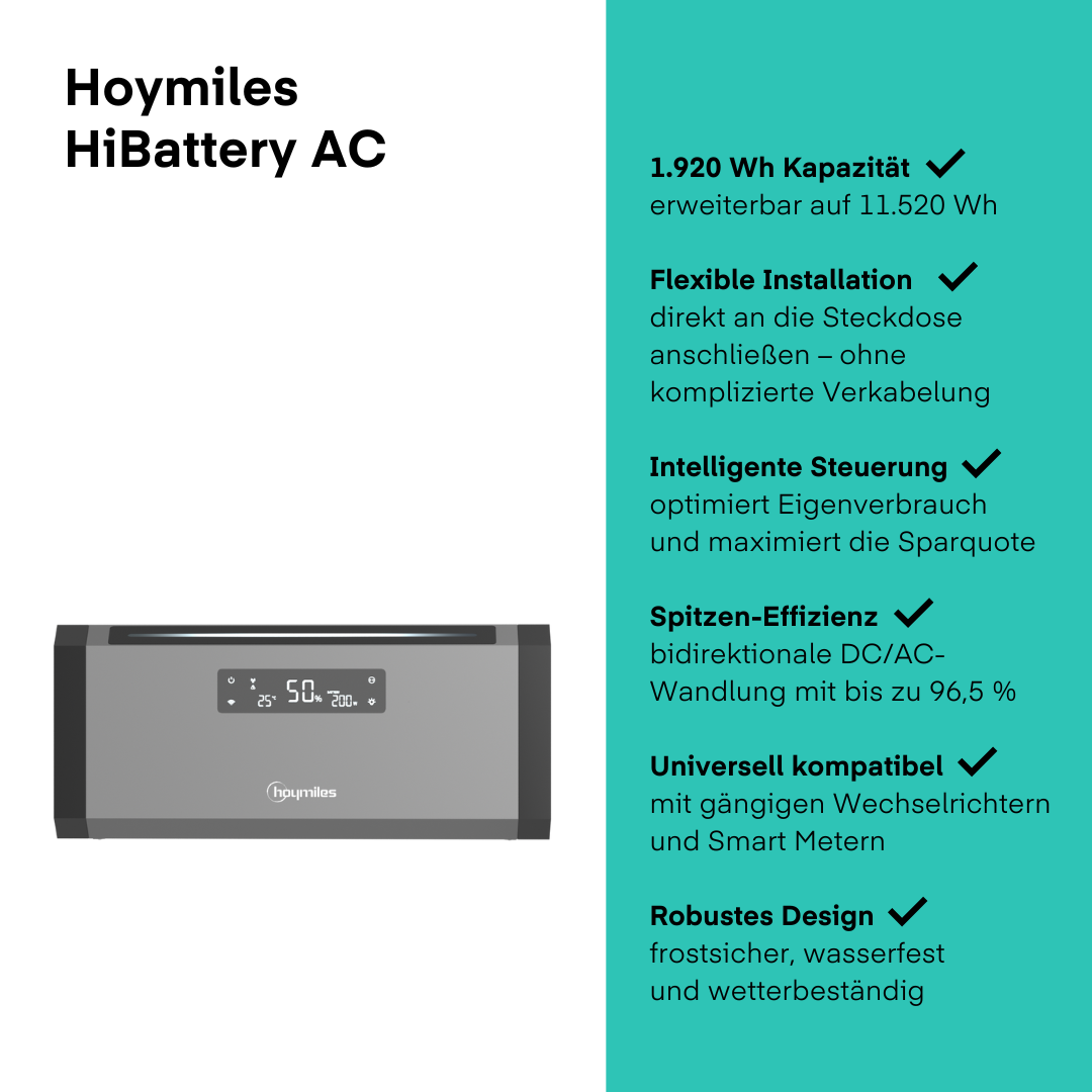 Yuma x Hoymiles - 2000W Balkonkraftwerk mit HiBattery 1920 AC