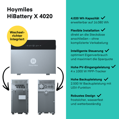 Yuma x Hoymiles - 900W Balkonkraftwerk mit HiBattery 4020 X von Yuma x Hoymiles