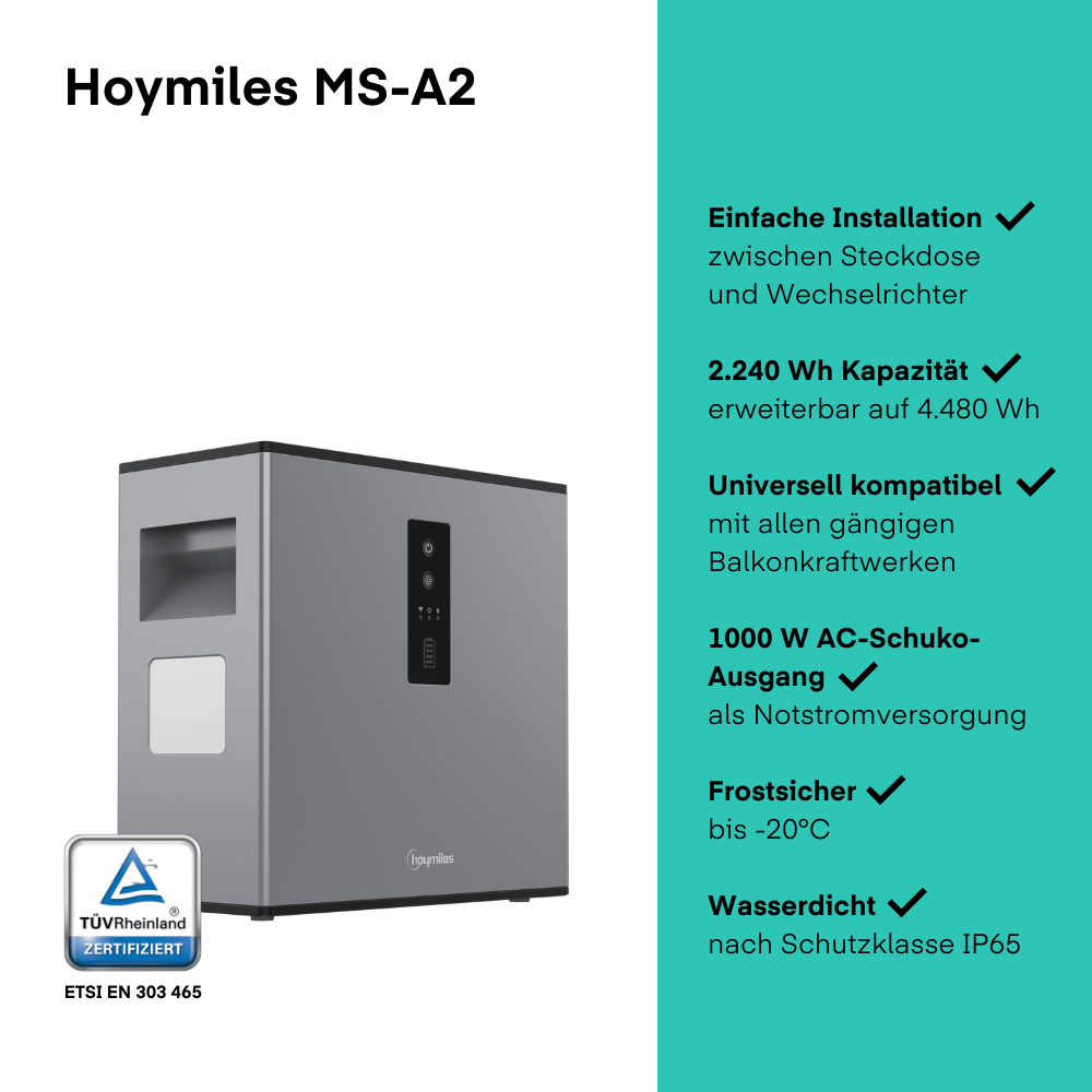 Hoymiles MS-A2 Balkonkraftwerk-Set 1760 W