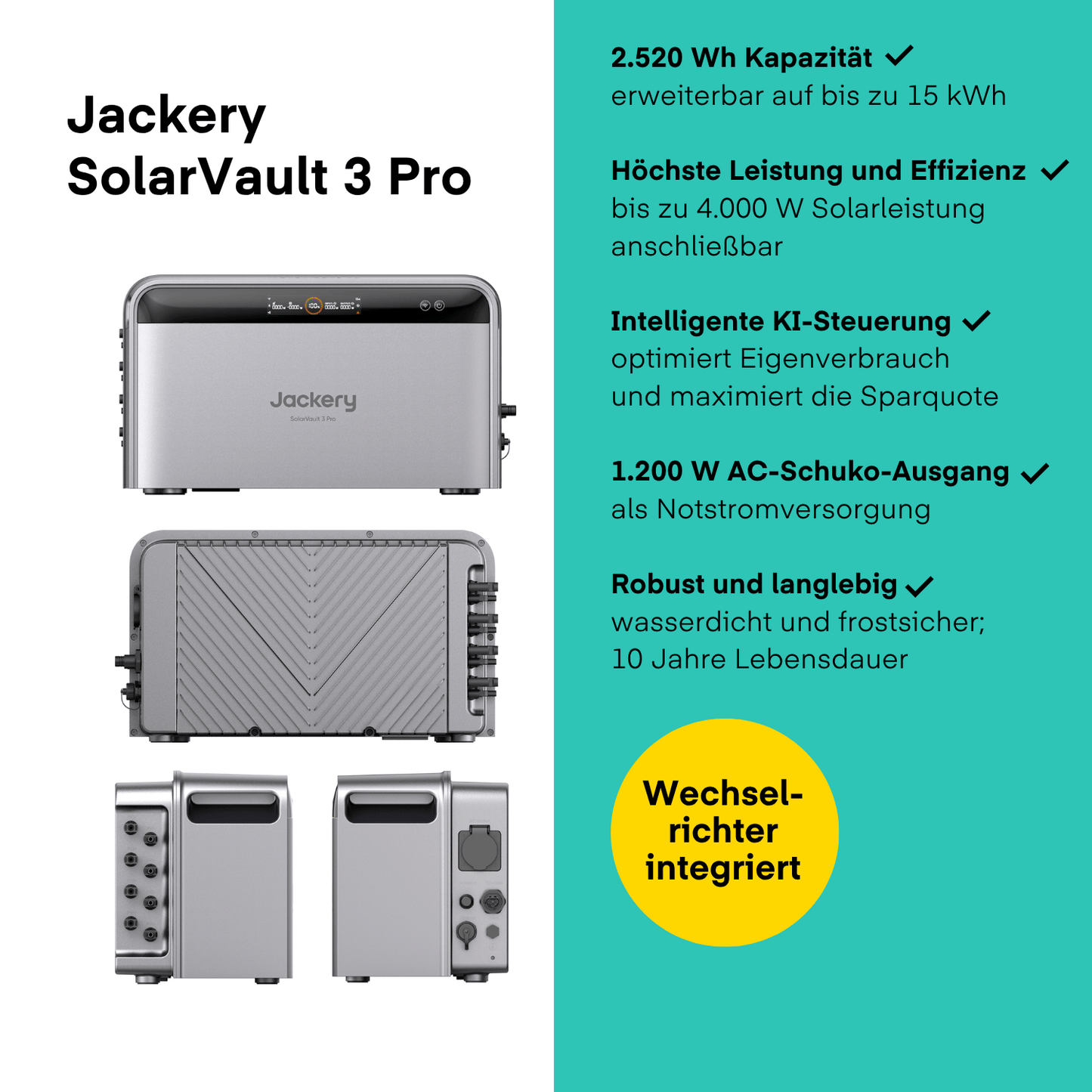 Yuma x Jackery - 900 W Balkonkraftwerk mit SolarVault 3 Pro von Yuma x Jackery