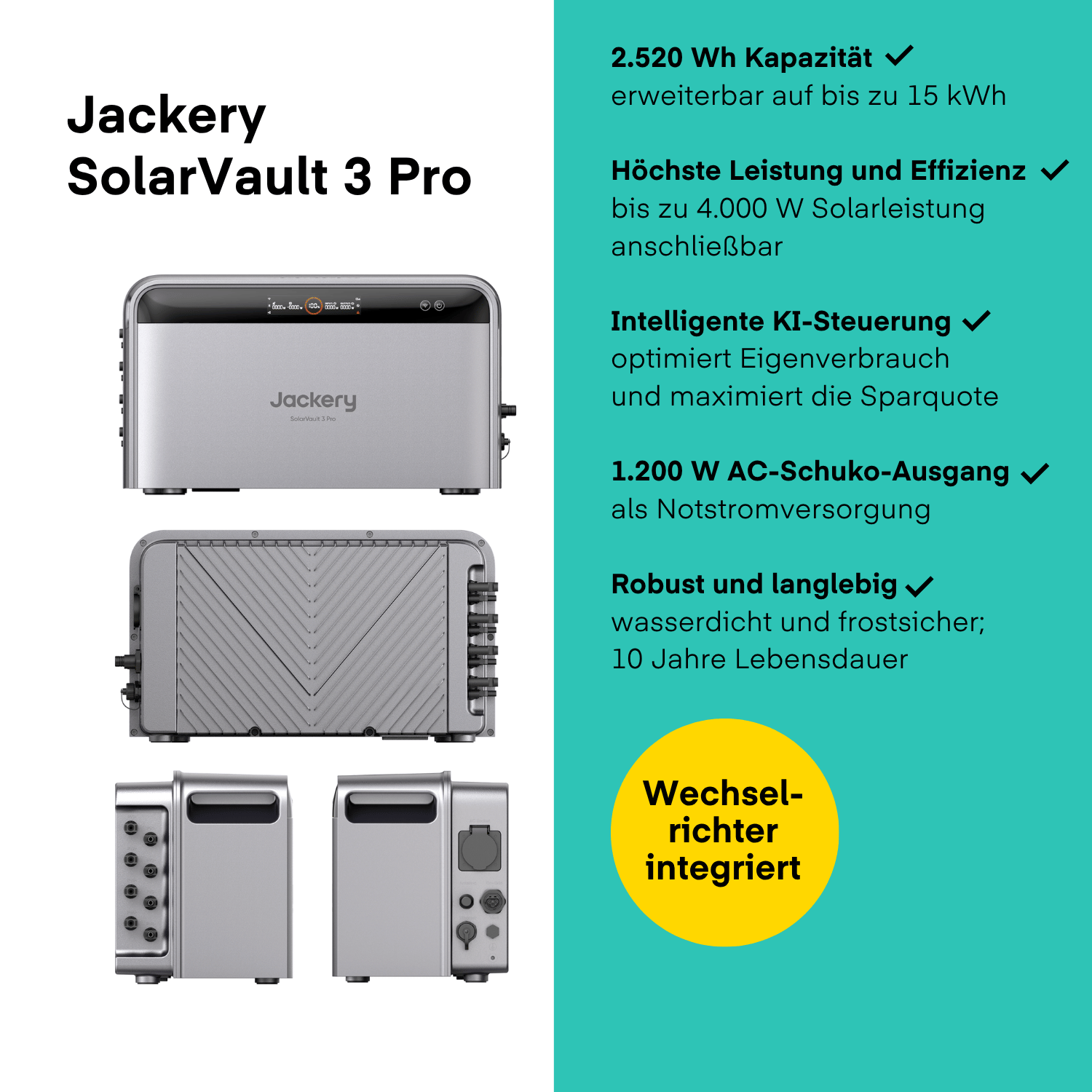 Yuma x Jackery - 900 W Balkonkraftwerk mit SolarVault 3 Pro von Yuma x Jackery