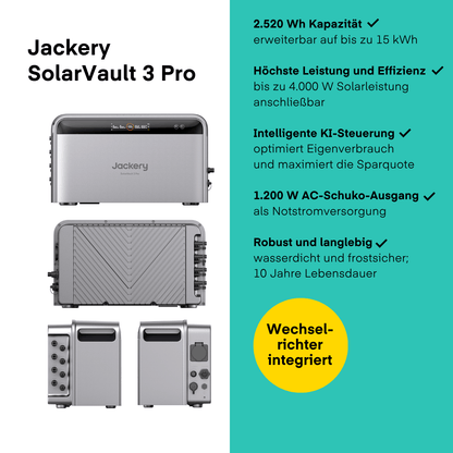 Yuma x Jackery - 900 W Balkonkraftwerk mit SolarVault 3 Pro von Yuma x Jackery