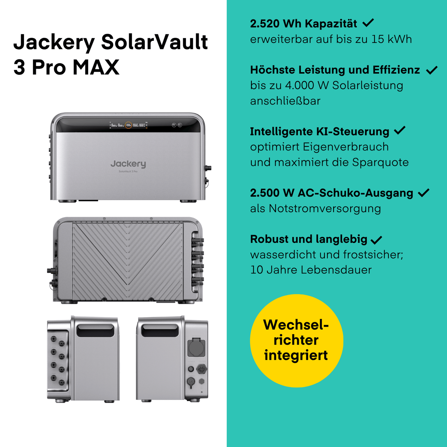 Yuma x Jackery - 4000 W Solaranlage mit SolarVault 3 Pro MAX von Yuma x Jackery