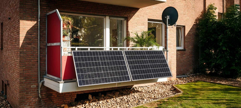 Balkongeländer mit zwei Solarmodulen