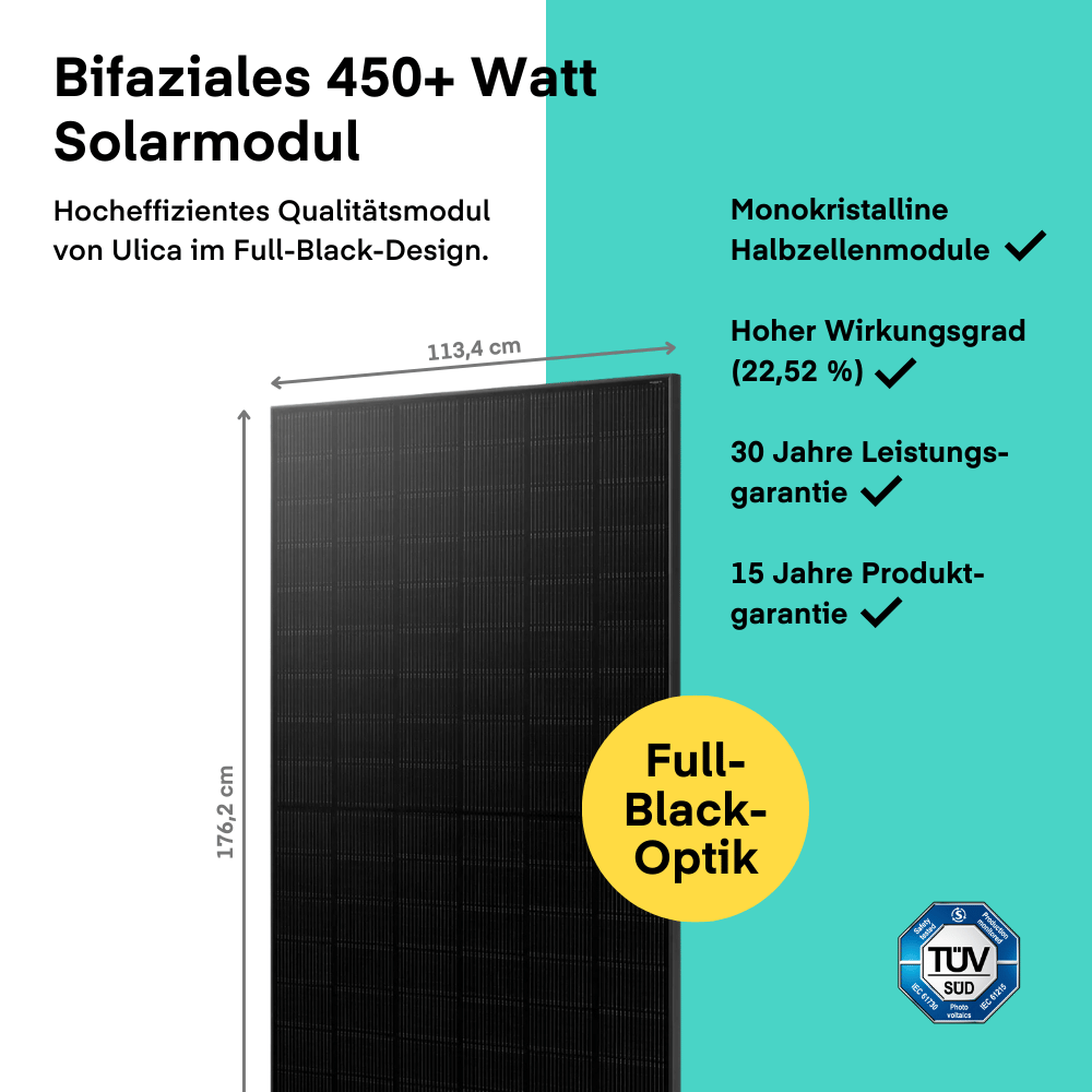 EOLUlica (450 Wp), UL-450M-108BDGN (Bifazial, Glas/Glas, FB) von Ningbo Ulica Solar
