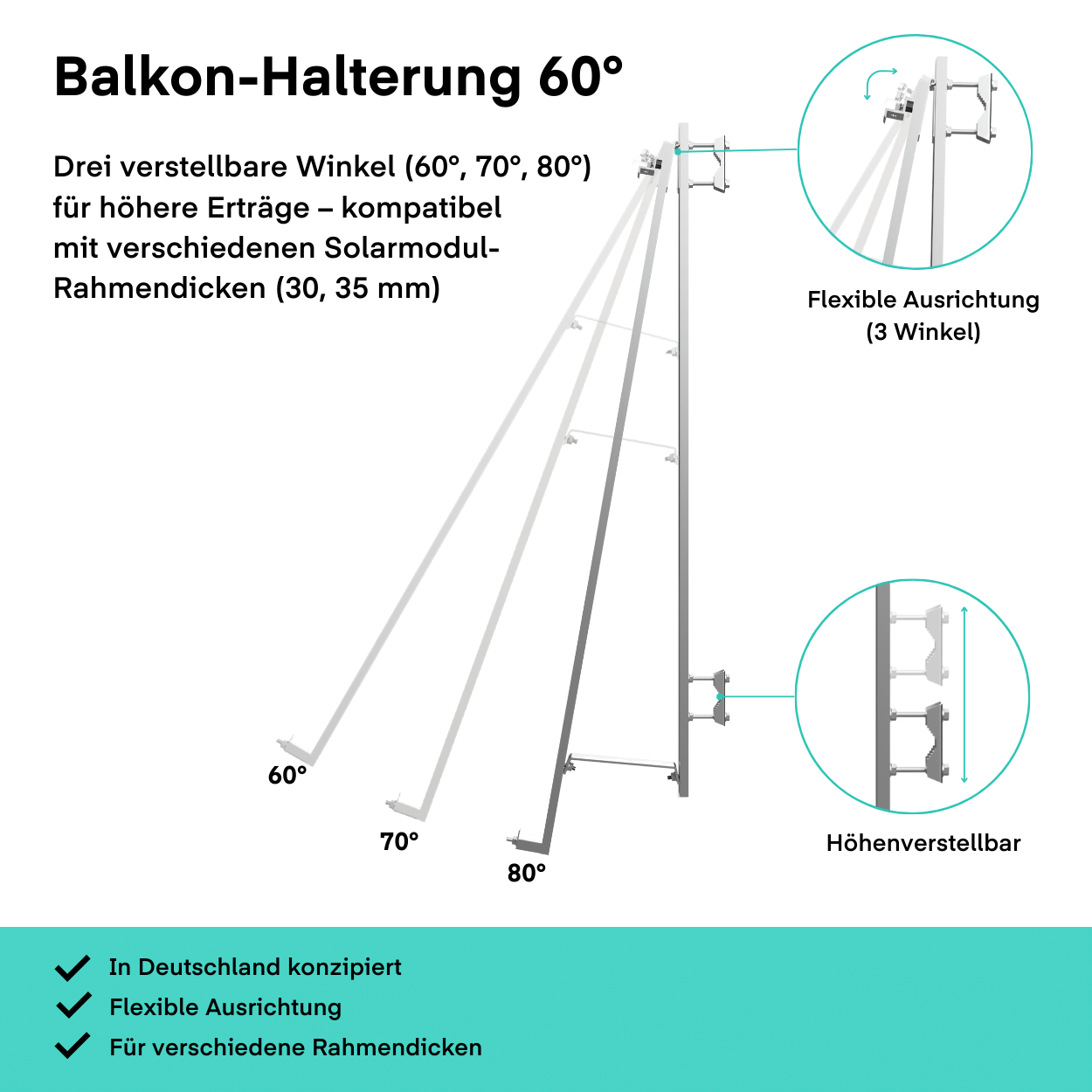 Halterung Yuma Balcony 60° (Balkonmontage)
