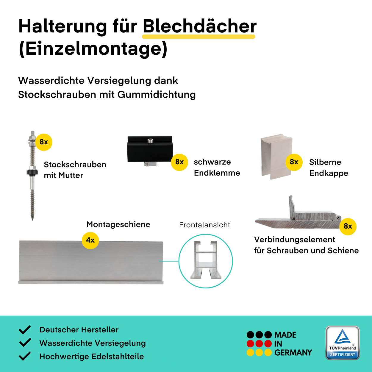 Yuma Roof (990+) Blechdach-Einzelmontage Bifazial